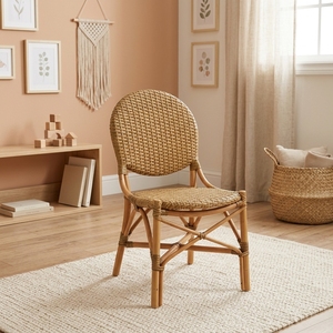 New Modern Minimalist Bistro Dining Chair Natural Brown Rattan Side Chair French Cafe Restaurant Seating Patio Outdoor Furniture - Product Image 2