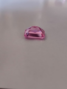 Zafiro rosa cultivado en laboratorio, piedra preciosa suelta de calidad premium, corte esmeralda, claridad brillante, piedra facetada para la fabricación de joyas. - Product Image 4