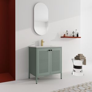 30-Inch Freestanding <b>Bathroom</b> <b>Vanity</b> with Ceramic Sink Premium Single <b>Vanity</b> for Small <b>Bathrooms</b> - Product Image 2