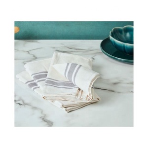 2026 Best Selling Ultimate Cheap Bulk Beige Colour Kitchen Airplane Large Cloth <b>Waffle</b> Weave Cotton Beige Embroidered Dish Towel - Product Image 1