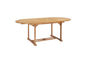Table de repas ovale pliable en teck massif recyclé, moderne et durable, pour l'extérieur, les pique-niques dans le jardin, les rassemblements élégants sur la terrasse - Product Image 2