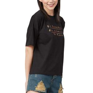 Camiseta Gráfica Personalizada para Mujer, 100% Algodón, Manga Corta, Corte Regular Informal, Transpirable, Ecológica, Venta al Por Mayor OEM - Product Image 3