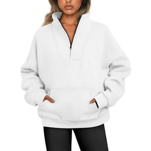 Pull-over femme Wearpex à col zippé (¼ ou ½ zip) – Broderie personnalisée en gros, écusson, épaules tombantes, polaire écologique - Product Image 3