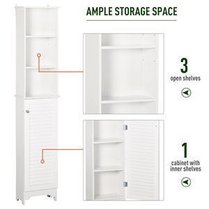 Mobiletto Moderno a 3 Ripiani in PVC Bianco e MDF Acrilico, Design Semplice per Risparmiare Spazio in Bagno, Camera da Letto, Hotel - Product Image 4