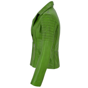 Chaqueta de Motociclista Personalizada para Mujer, de Cuero Napa Genuino Suave, Acolchada, Corte Ajustado, Cierres YKK, Bajo MOQ, Fabricante Mayorista - Product Image 2