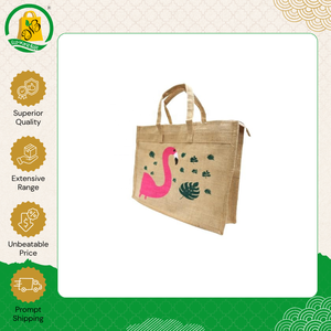 Sac à main en jute imprimé intégral de qualité supérieure, écologique, avec poignée en jute et fermeture éclair, vente en gros mondiale à bon prix - Product Image 5