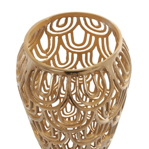 Jarrón Decorativo Geométrico Arqueado de Aluminio Fundido, Diseño Moderno, Inspirado en el Art Deco, Jarrón de Metal de Lujo para Flores, Decoración del Hogar - Product Image 3