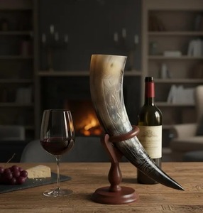 Grand chopes en corne de viking, chopes à boire artisanales en corne de bœuf - Product Image 6