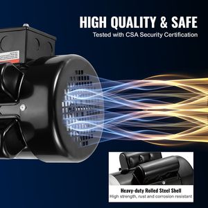 Motor de CA de 1.5 HP, 3450 RPM, 115V/230V, marco 56, para compresor de aire, con eje estriado monofásico de 5/8 pulgadas, rotación CW/CCW - Product Image 4