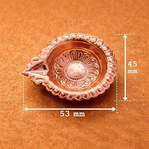 Diya de Cobre Puro para Pooja, Lámpara de Aceite Tradicional para el Hogar, Templo, Decoración Festiva - Product Image 2