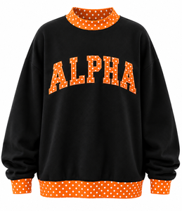 Fashion Women's Oversized <b>Mock</b> <b>Neck</b> Sweatshirt Gingham Letter Applique Jolly Embroidery Custom Winter Fleece Pullover <b>Top</b> - Product Image 4