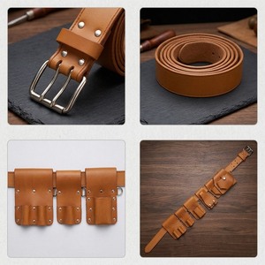Customizable Leather Waist <b>Tool</b> <b>Bag</b> Belt Electrician Carpenter Utility Pouch Professional Work Organizer Duty Portable Trade Pro - Product Image 3