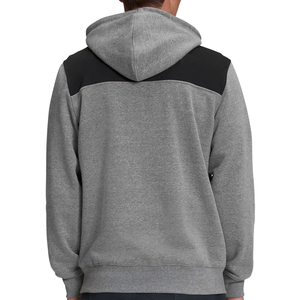 Sudadera con Capucha para Hombre, Diseño Color Block, Gris y Negro, Felpa Francesa, Corte Regular, Informal, para Otoño, con Bolsillos - Product Image 4