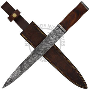 มีดล่าสัตว์/ตั้งแคมป์/ใช้ในชีวิตประจำวัน แบรนด์ใหม่ ด้ามไม้วอลนัท ใบมีดเหล็กดามัสกัส คมกริบ คุณภาพเยี่ยม - Product Image 4