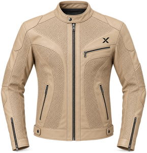 Chaqueta de Motocicleta de Cuero Perforado para Verano |   Negro Beige Oliva |   Fabricante OEM ODM |   Diseño de Calidad Premium |   Transpirable | - Product Image 1