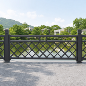 Barandilla Moderna de Metal Negro con Diseño de Rejilla de Diamantes para Balcón Exterior, Valla para Terraza, Jardín, Villa, Panel de Seguridad - Product Image 1