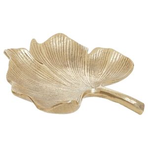 Plat de service en aluminium au design unique en forme de feuille pour une mise en scène artistique de la table, rehaussant l'espace repas avec une beauté sculpturale - Product Image 6
