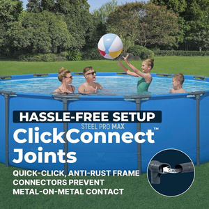 Piscine hors sol en acier de 14 pieds x 42 pouces pour usage extérieur, construction robuste, bleue - Product Image 6