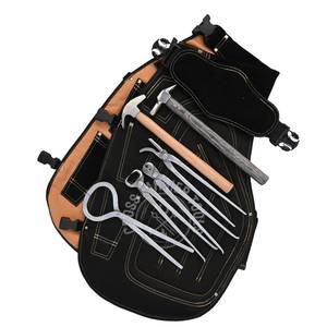 Kit d'outils de ferrage pour l'entretien des sabots équins, tablier de sécurité en cuir, testeur de douleur des sabots, pince à sabots courbée, extracteur et marteau - Product Image 1
