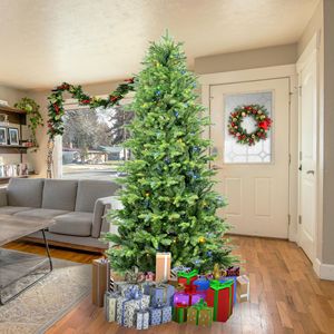 Everett Balsam Green Artificial Christmas <b>Tree</b> with 550 Multi-Colour <b>LED</b> <b>Lights</b> and 2286 Branch Tips Prelit PE PVC Metal Stand - Product Image 2