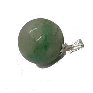 Colgante de Bola de Aventurina Verde Natural Grabado, Colgante de Cristal de Moda de Gujarat - Para el Día de la Madre - Product Image 6