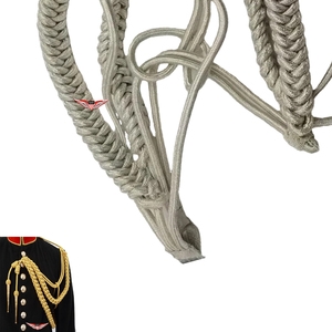 Silver <b>Braided</b> Aiguillette Silver Aiguillette Germany Shoulder <b>Cord</b> Bullion Wire - Product Image 2