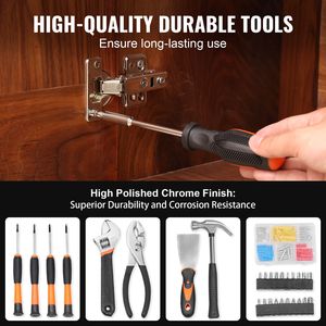 Set di 96 Utensili Manuali per Uso Domestico con Cacciavite Senza Fili e Valigetta Portatile - Product Image 4