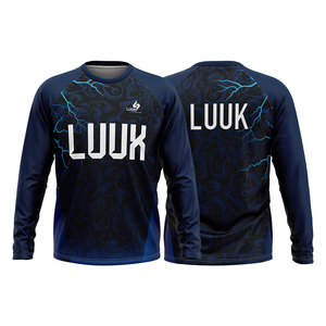 Camiseta Deportiva y Casual para Hombre, Personalizada, de Manga Larga, Cuello Redondo, 100% Poliéster, Secado Rápido, Impresión por Transferencia de Calor, Corte Regular - Product Image 1