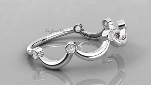 Anillo Apilable Delicado de Plata S925 con Moissanita y Oro Rosa de 10K, Hecho a Mano, para Compromiso y Boda, con Gema Fina de Lujo - Product Image 1