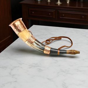 Shofars de Cuerno Pulido de Alta Calidad, Estilo Animal, Ecológicos, con Cobre para Ceremonias Religiosas y para Tocar, Artesanía India HF - Product Image 1
