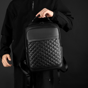 Mochila de PU con Diseño de Diamantes, Estilo 2026, Unisex, 20-35L, Impermeable, Cierre de Cremallera, Uso Diario, Estilo Minimalista, Poliéster - Product Image 3