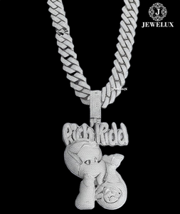 Pendentif exclusif entièrement serti de diamants, bijoux hip-hop, pièce audacieuse et remarquable, vente en gros, meilleur prix auprès d'un fournisseur indien - Product Image 4