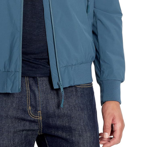 Blouson bomber bleu pour homme, fermeture éclair sur le devant, col montant, coupe-vent, vêtement décontracté d'automne, matière polyester - Product Image 6