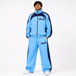 <b>Men's</b> Sky Blue <b>Navy</b> Tracksuit Set Lightweight Windbreaker Jacket <b>Jogger</b> Pants Sportswear Training Streetwear Two Piece - Product Image 1