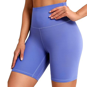 Custom Logo Gym Workout Wear Compression Shorts For Women With Pockets High Waisted <b>Yoga</b> Running Gym Spandex Compression Shorts - Product Image 1