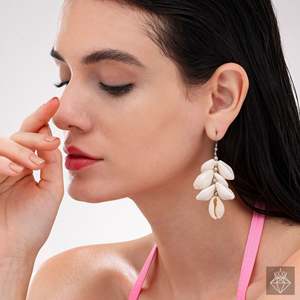 PRAO <b>Dangle</b> <b>Earrings</b> Bunch of Cowrie Shell Danglers <b>Fine</b> Jewelry for Women - Product Image 2