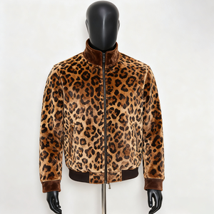 Chaquetas de Motocicleta Personalizadas, Ajustadas y Elegantes para Hombre, Chaqueta de Cuero con Estampado de Leopardo, Chaqueta de Piel Sintética con Estampado de Leopardo para Hombre - Product Image 3
