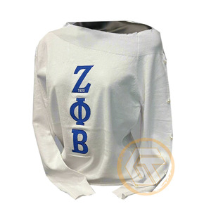 Sweat-shirt personnalisé en coton molletonné pour femme, brodé, uni, pour l'hiver, idéal pour les sororités Zeta Phi Beta – Vente en gros - Product Image 6