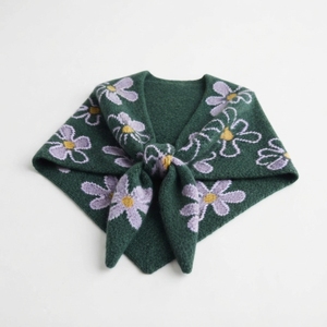 Solid Knit Tie Shawl, Women Plain Knitted Shoulder Wrap, Lightweight Capelet for Office Air Conditioner - Product Image 6