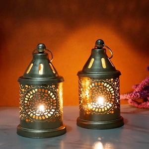 Farol de Hierro y Vidrio de Estilo Clásico Artesanal con una Vela, Farol Colgante de Hierro para Decoración del Hogar, Portavelas para el Hogar - Product Image 6