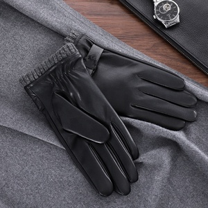 Gants en cuir longueur poignet avec doublure thermique en laine, style uni, pour l'hiver, utilisation quotidienne - Product Image 5