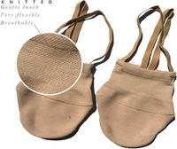 Zapatillas de media suela tejidas con puntera tipo calcetín para competición profesional de gimnasia rítmica o danza de ballet