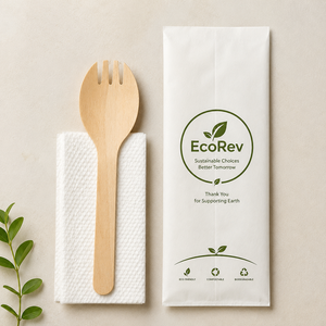 Custom <b>Biodegradable</b> Eco-Friendly Cutlery <b>Paper</b> Bags for Fork Spoon Knife Natural Kraft Brown <b>Paper</b> Pocket Sleeves Restaurants - Product Image 4