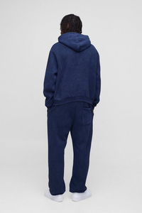 Survêtement personnalisé pour hommes : Sweat à capuche et pantalon de survêtement en molleton de coton, coupe droite, style streetwear décontracté d'hiver, avec logo frontal, vente en gros - Product Image 2