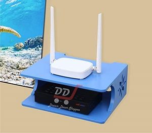 Soporte multiusos para decodificador, estante de pared, belleza en su máxima expresión, para módem Wi-Fi, estante de exhibición para sala de estar y dormitorio (azul) - Product Image 1