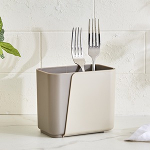 Modern Two-Tone Plastic Cutlery Holder With Forks And Spoons 20x8x11 Cm Dishwasher Safe Minimalist Design - Product Image 2