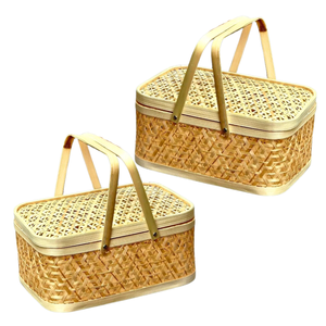 Cesta de Regalo de Bambú Personalizable, Cesta de Frutas, Solución de Empaque para Regalos, Decoración del Hogar, Artesanía de Vietnam - Product Image 1