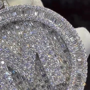 Colgante de Corona de Plata de Ley 925 con Incrustaciones de Diamantes Moissanite VVS, Colgante Redondo de Lujo, Regalo para Hombres y Mujeres - Product Image 5