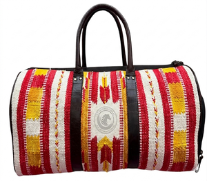 Carryall <b>Holdall</b> Bag Textile Weave Travel Organizer Shoulder Sling <b>Luggage</b> Case Trip Packing Gear Zip Compartment Large Size - Product Image 5