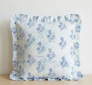 Housses de coussin décoratives à volants, imprimées au bloc, en coton, faites à la main, pour la décoration intérieure, pour canapé - Product Image 5